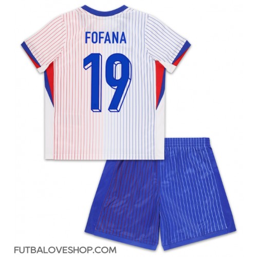 Dres Francúzsko Youssouf Fofana #19 Preč pre deti ME 2024 Krátky Rukáv (+ trenírky)